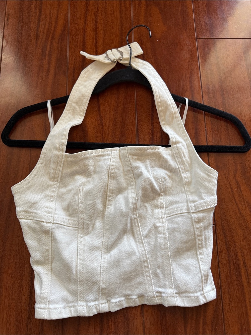 Sincerely jules white jean halter crop top